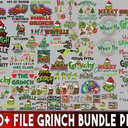 110 file grinch bundle png, digital download