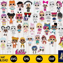 150 file baby dolls svg, bundle lol dolls svg, digital download