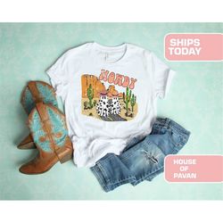 howdy vintage western shirt, funny shirt, spooky retro tee shirt, retro halloween, western halloween, western graphic te