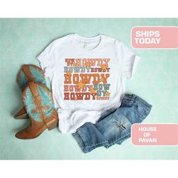 howdy shirt, western graphic tee, cowboy t-shirt, cowgirl shirt, rodeo shirt, vintage shirt, vintage western shirt, hall