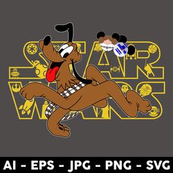 pluto star wars svg, pluto dog svg, star wars svg, baby yoda svg, disney svg - digital file