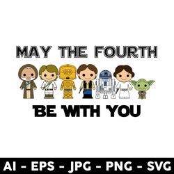 may the fourth be with you svg, star wars character svg, baby yoda svg, disney svg - digital file