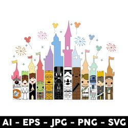 disney castle svg, disney land svg, star wars svg, mickey mouse svg, disney svg - digital file