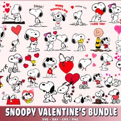 snoopy valentine's bundle svg, digital download
