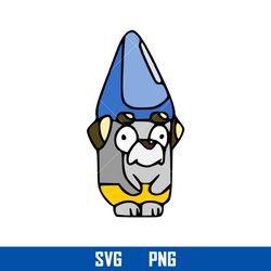 bluey hat gnome svg, bluey dog svg, bluey svg, cartoon svg, png digital file