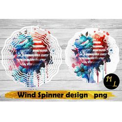 American Flag Wind Spinner,Patriotic Flowers Wind Spinner ,Patriotic Wind Spinner Sublimation ,Wind Spinner