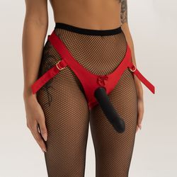 CandyMishka Minimalistic Basic Strapon Harness, Cotton Pegging Panties, BDSM Lingerie For Strap On