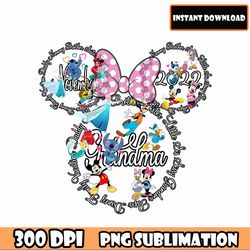 minnie grandma mouse november 2022 png, collage mickey character, instant download mickey mouse clip art download