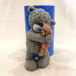 Teddy Bear with a toy bear - silicone mold