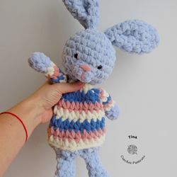 Bunny CROCHET PATTERN | Bunny Plush Snuggler | Crochet Easter Bunny | Bunny Amigurumi | Bunny Lovey | Crochet Animal