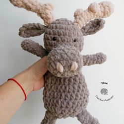 Moose CROCHET PATTERN | Moose Plush Snuggler | Crochet Deer Toy | Moose Amigurumi | Crochet Animal | Moose Lovey