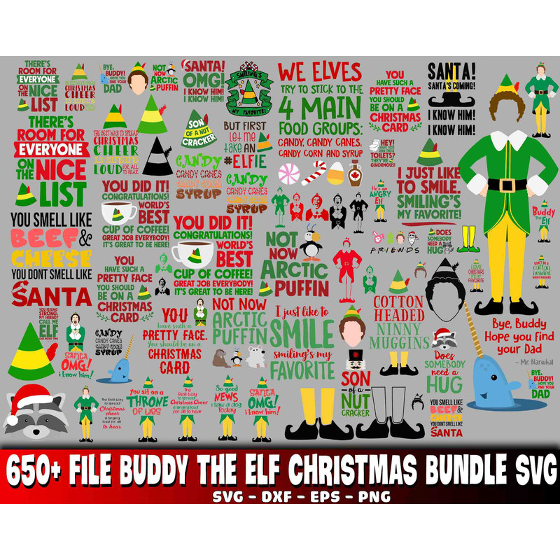 650+ file Buddy The Elf Christmas bundle svg 2.jpg