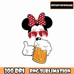 minnie with beer png, bar matching, family trip svg, beer and wine, vacay mode svg, magical kingdom svg, svg, png files