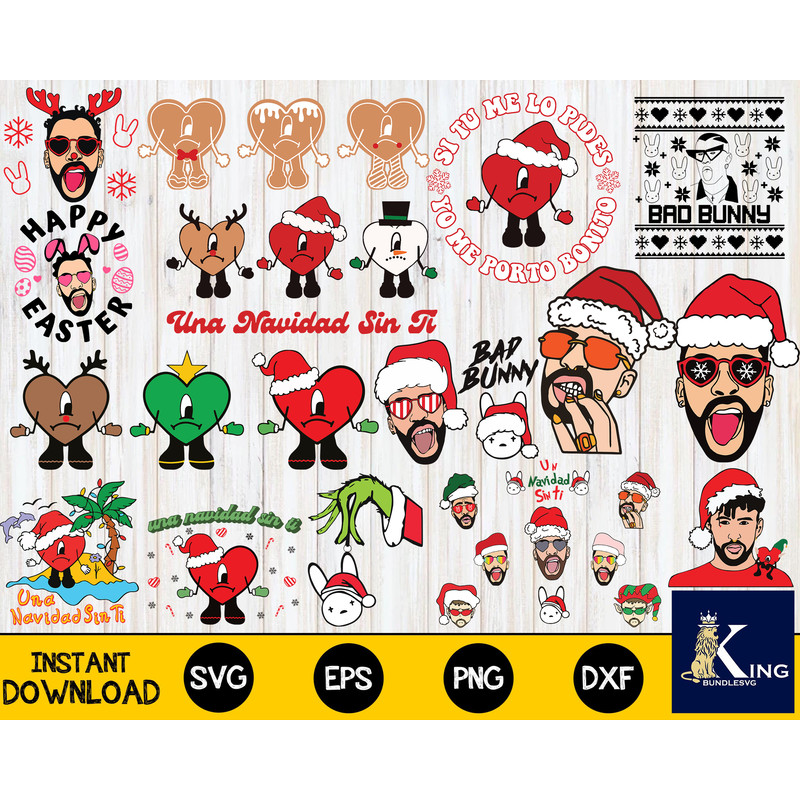 Chritsmas bad bunny bundle svg.jpg