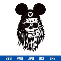chewbacca mickey ears hat svg, star wars disney svg, star wars svg, png jpg dxf eps digital file