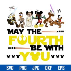 may the fourth be with you svg, disney star wars characters svg, png jpg dxf eps digital file