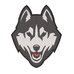 husky dog embroidery design: handmade, modern, and unique, cute animal