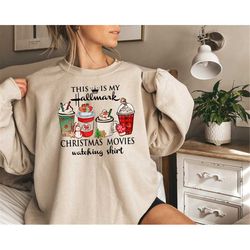 this is my movie watching sweatshirt, hallmark christmas movies shirt, cute christmas sweat, spirit shirts, funny christ