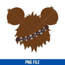 chewbacca mickey ears png, star wars disney png, star wars png digital file