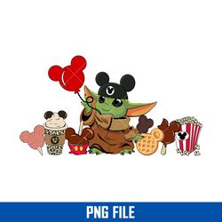 baby yoda mickey cake png, star wars disney png, png digital file