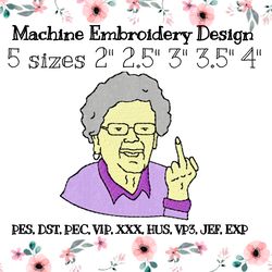 machine embroidery design angry granny