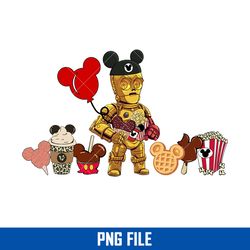 c-3po mickey ears cake png, star wars disney png digital file
