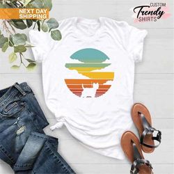 west highland terrier shirt, sunset retro shirt, westie dog gifts, white terrier shirt, dog mama shirt, westie mom gift,