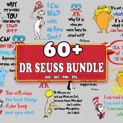 60 file dr seuss bundle svg, digital download