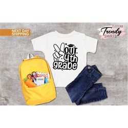 school's out fourth grade, 4th grader, hello summer, goodbye school tees, kids school shirt, 4th grade teacher gift, fou