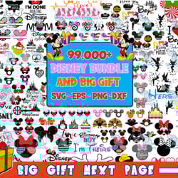 disney bundle svg, 99.000 files disney svg, digital download