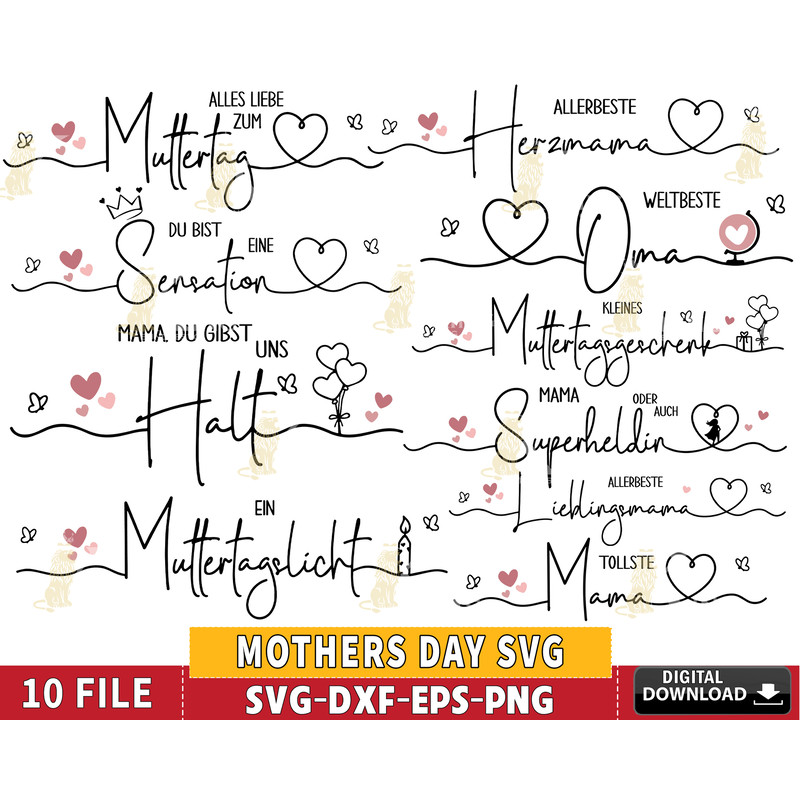 Mothers Day SVG, Mothers Day Lettering, German Lettering.jpg