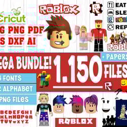 1150 files roblox bundle svg, digital download