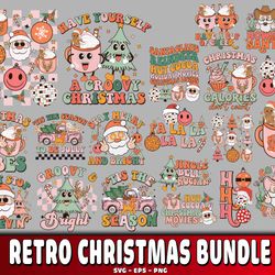 retro christmas bundle 11 svg, digital download