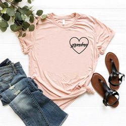 grandma heart shirt, gift for grandma, nana shirt, mothers day gift shirt, grandma birthday shirt, grandmother t-shirt,