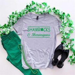 shamrock shirt, st. patrick's day shirt, shamrocks and shenanigans t-shirt, irish lucky tee, shenanigans tees, irish day