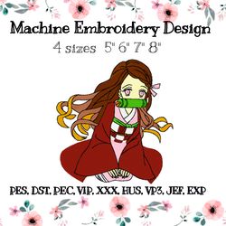 Nezuko Kamado anime embroidery design