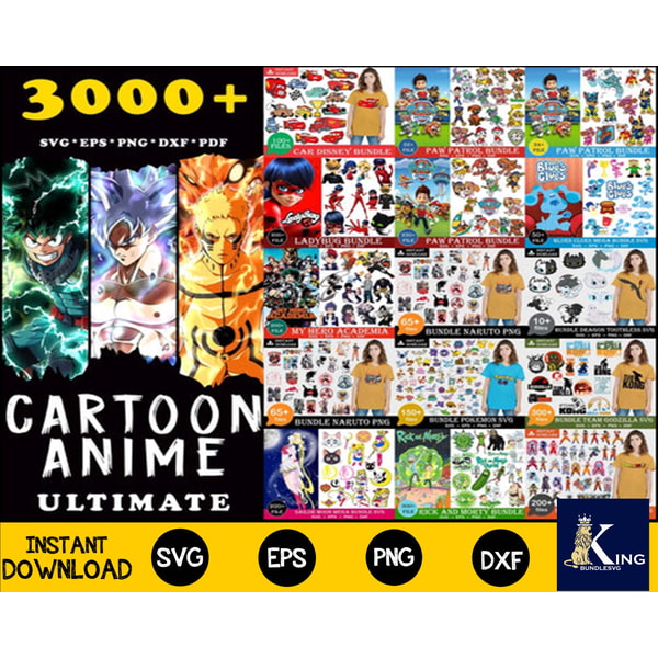 Anime Stack File 3000 file cartoon anime ultimate bundle svg, Digital Downloa | Inspire ...