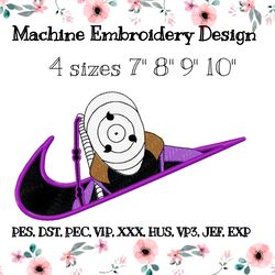 Anime machine embroidery design Nike & Obito 4