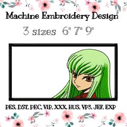 Anime embroidery design fictional character