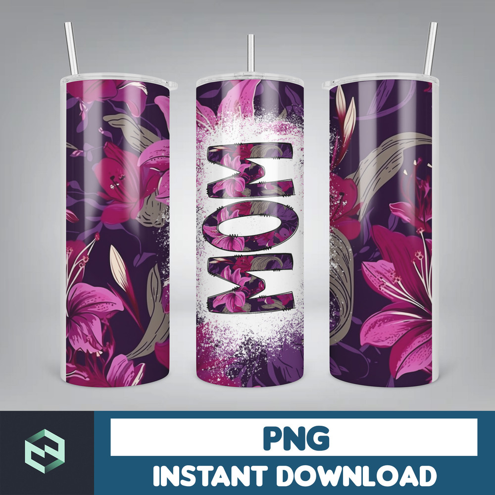 MOM Bleach Tumbler, 20 oz Skinny Tumbler Sublimation Design, Floral (86).jpg