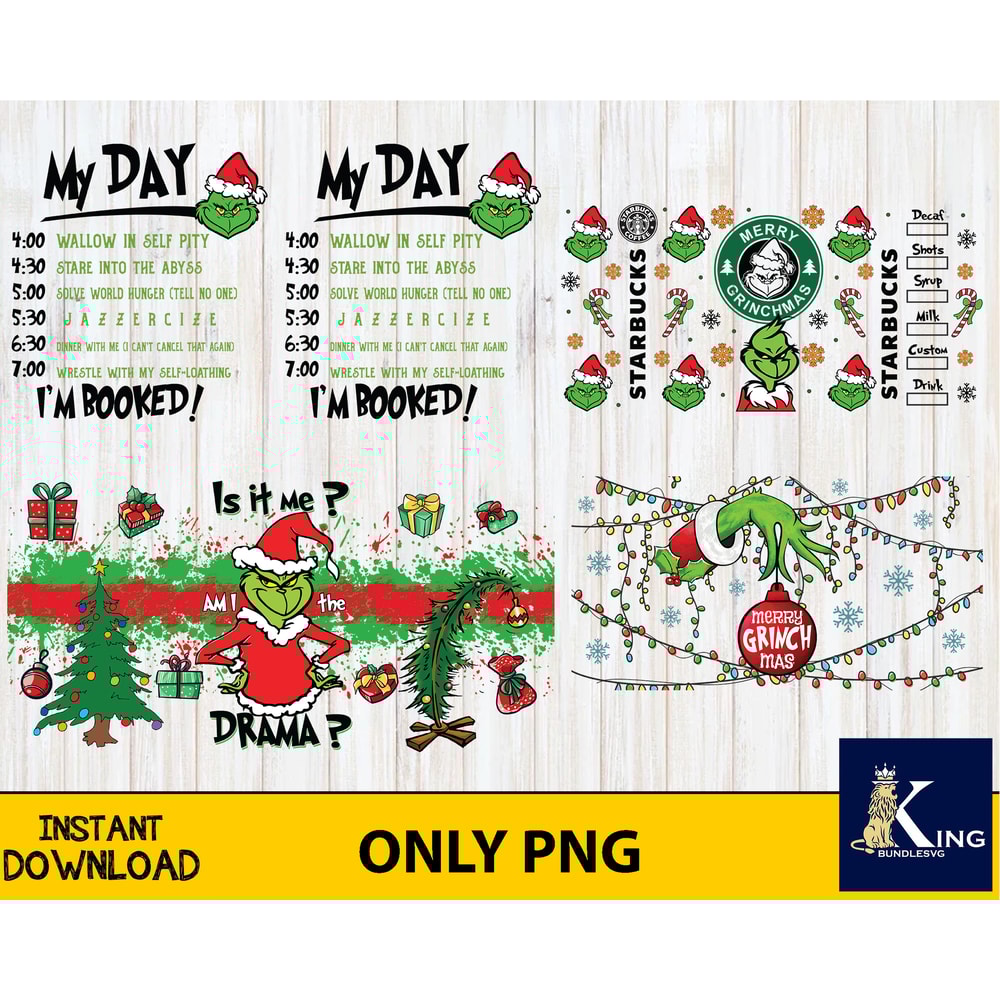 Grinch glass tumbler 16OZ PNG.jpg