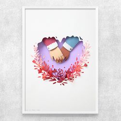Printable art In Love, Wall art, Paper craft, Digital file, Instant download, Art print, Couple art, A3, Love poster