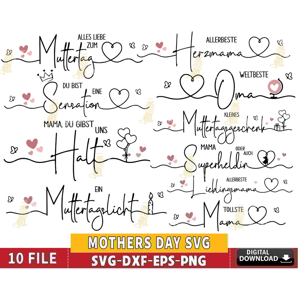 Mothers Day SVG, Mothers Day Lettering, German Lettering.jpg
