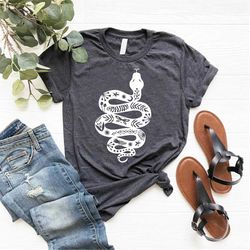 snake and flower, spiritual shirt, snake shirt, boho shirt, floral snake shirt, black snake t-shirt, boho clothing gift,