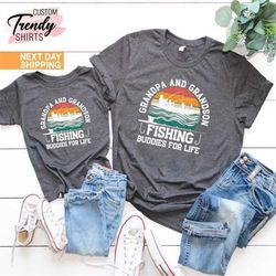 matching fishing shirts for grandpa and grandson, fathers day gift, grandpa and grandson fishing, fishing shirt, new gra