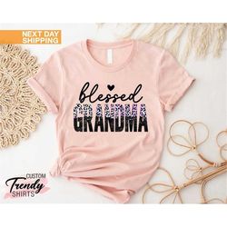blessed grandma shirt, grandma gift, mothers day gift shirt, grandma leopard shirt, new grandmother gift, best grandma s