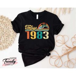 40th birthday gift women, retro 40th birthday shirt, 40th birthday t-shirt, vintage 1983 shirt, 40 years birthday shirt,