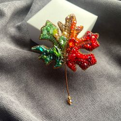 Maple leaf brooch handmade