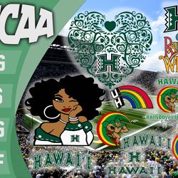hawai'i rainbow warriors bundle ncaa svg, ncaa svg, instant download