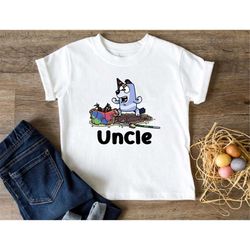 bluey uncle toddler t shirt, bluey funny kids shirt, baby suit, youth shirt, bluey toddler, bluey and bingo tee, bluey b